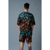 BAD Printed Gradient Polyester Co-ord Set for Men 4XL