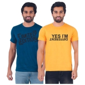 ferocious - Blue Cotton Regular Fit Men's T-Shirt ( Pack of 2 ) - None