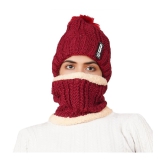 PENYAN - Maroon Woollen Womens Cap ( Pack of 1 ) - Maroon