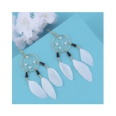 Silver Shine - White Drop Earrings ( Pack of 1 ) - White