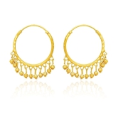 LUV FASHION Golden Hoops Earrings ( Pack of 1 ) - Golden