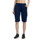 Solid Women Dark Blue Cargo Shorts, Sports Shorts, Casual Shorts, Regular Shorts