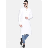 Men White Hemp Long Kurta