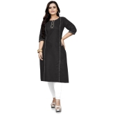 Lerkiza - Black Cotton Womens Straight Kurti ( Pack of 1 ) - 3XL