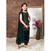 Aarika Dark Green Georgette Girls Suit Sets ( Pack of 1 ) - None