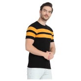 Glito Cotton Blend Black Color Block T-Shirt - None