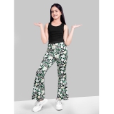 Green and Black printed Flared jeggings - None