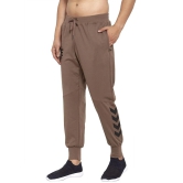 Uzarus Brown Cotton Plain Joggers - None