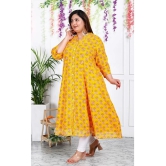 Swasti Cotton Blend Printed A-line Womens Kurti - Yellow ( Pack of 1 ) - None