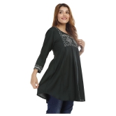 JC4U - Green Rayon Womens Straight Kurti - XL