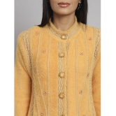 eWools.in Woollen Round Neck Women''s Buttoned Cardigans - Gold ( ) - None