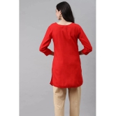 HIGHLIGHT FASHION EXPORT - Maroon Rayon Womens Straight Kurti - XL