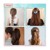 LYKAA Colorful Printed Rabbit Ear Hair Tie Rubber Bands Style Ponytail Holder Scrunchies - 10 Pcs - Multi