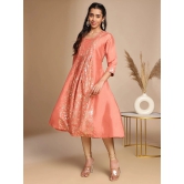 Janasya Silk Blend Embellished Anarkali Womens Kurti - Peach ( Pack of 1 ) - None