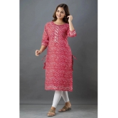 Lee Moda - Red Cotton Womens Straight Kurti ( Pack of 1 ) - None