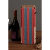 Pastel Pink And Natural Jute Brick Wine Box-Jute white and ice blue