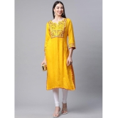 AMIRAS INDIAN ETHNICWEAR - Mustard Straight Silk Womens Stitched Salwar Suit ( Pack of 1 ) - None