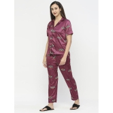 Smarty Pants - Mauve Satin Women''s Nightwear Nightsuit Sets ( Pack of 1 ) - None