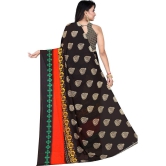 LEELAVATI - Black Georgette Saree With Blouse Piece ( Pack of 1 ) - Black