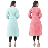 DESHBANDHU DBK - Multicolor Cotton Womens Straight Kurti ( Pack of 2 ) - None