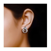 VIVASTRI Silver Hoops Earrings ( Pack of 1 ) - Silver