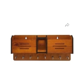 Fitgo Brown Wood Key Holder - Pack of 1