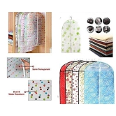 CONNECTWIDE® Printed Design Clear Plastic Suit Cover Garment Clothes Travel Protector Bag Zippered