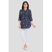 Meher Impex Crepe Printed A-line Women''s Kurti - Blue ( Pack of 1 ) - None