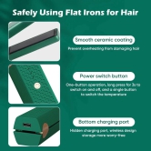 Cordless Hair Straightener (Free Storage Cover)-Green