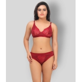 TCG Maroon Lace Bra & Panty Set - 36