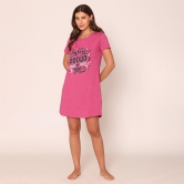 Women Cotton Sleepshirt - Fuschia Fuschia S