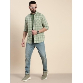 Dillinger 100% Cotton Regular Fit Checks Full Sleeves Mens Casual Shirt - Green ( Pack of 1 ) - None