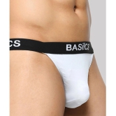 BASIICS By La Intimo - White BCSTH01 Spandex Mens Thongs ( Pack of 1 ) - None