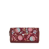 Lychee bags Women Printed Canvas Multicolour Wallet (Brown)