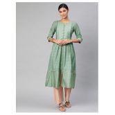 Alena Green Chanderi Straight Kurti - M