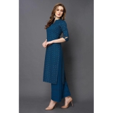 Estela - Teal Rayon Womens Straight Kurti ( Pack of 1 ) - None