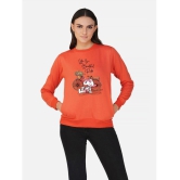 CHOZI Fleece Womens Non Hooded Sweatshirt ( Orange ) - None