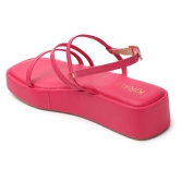 Kiravi Multi Strap Pink Wedges-3