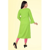 haya fashion - Lime Green Rayon Women's Straight Kurti ( Pack of 1 ) - None