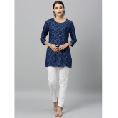 KIPEK - Navy Rayon Women's Straight Kurti ( Pack of 1 ) - None