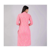 MAUKA Rayon Printed Straight Womens Kurti - Pink ( Pack of 1 ) - None