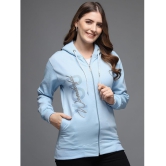 eWools.in Cotton Blend Womens Hooded Sweatshirt ( Blue ) - None