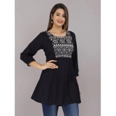 HIGHLIGHT FASHION EXPORT - Navy Blue Rayon Womens Flared Kurti ( Pack of 1 ) - None