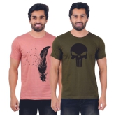 ferocious - Pink Cotton Regular Fit Men's T-Shirt ( Pack of 2 ) - None