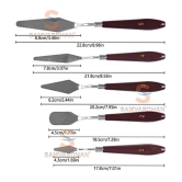 Rangwell 5 Piece Palette Knives/Painting Knives (Size-1,2,3,4,5) (Wooden Style Palette Knife)