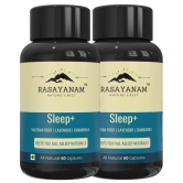 Rasayanam Sleep+ PACK OF 2 | Valerian Root, Lavender, Chamomile | Helps calm & sleep naturally | Non habit forming