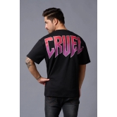 Cruel in Gradient Print Black Oversized T-Shirt for Men 5XL