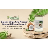 Farm Naturelle 100 % Pure Organic Virgin Cold Pressed Coconut Cooking Oil -500 ml x2 (Glass Bottles )