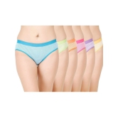 ICONIC ME Pack of 6 Cotton Striped Womens Bikini ( Multicolor ) - None