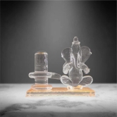 THE ALLCHEMY Glass Shiv with Ganesha, Gifting Shiv Ganesha Statue